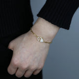 925 Sterling Silver Classic Lobster Charm Bracelet with Clear CZ Cubic Zirconia