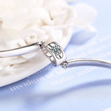 925 Silver Crystal Heart Bracelet for Women Valentines Wedding