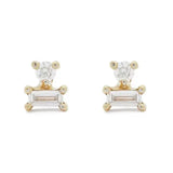 925 Silver Square CZ Stud Earrings