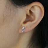 925 Sterling Silver Arabic Numerals Shape Stud Earrings