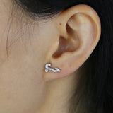 925 Sterling Silver Arabic Numerals Shape Stud Earrings
