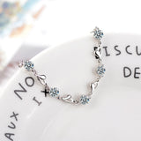 925 Silver Heart Shaped Bracelet Zircon Women Valentine Gift Wedding Jewelry