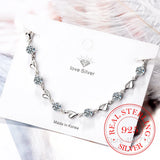 925 Silver Zirconia Heart Bracelet Women Valentines Gift
