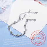925 Silver Zirconia Heart Bracelet Women Valentines Gift