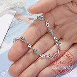 925 Silver Zirconia Heart Bracelet Women Valentines Gift