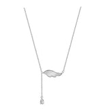 Angel Wing Shell Charm Necklace With Zircon Tassel Chain Pendant