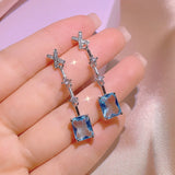 Aquamarine Sapphire Three-Piece Jewelry Set for Women