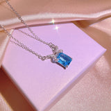Aquamarine Sapphire Three-Piece Jewelry Set for Women