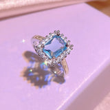 Aquamarine Sapphire Three-Piece Jewelry Set for Women