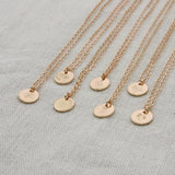Birth Flowers Necklace Disc Pendant Layering Necklace Women Jewelry Gift