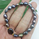 Baroque & Coin Shape Pearl Bracelet 7.5 Inch Women's Jewelry Gift