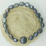 Baroque & Coin Shape Pearl Bracelet 7.5 Inch Women's Jewelry Gift
