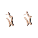 CZ Zircon Crystal 925 Silver Earrings Rose Studs