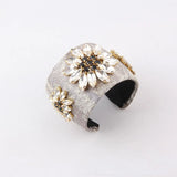 Baroque Rhinestone Flower Bracelet
