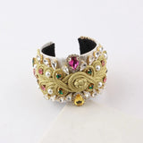 Baroque Rhinestone Flower Bracelet