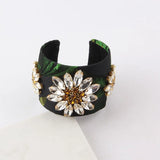 Baroque Rhinestone Flower Bracelet