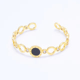 Roman Numerals Bracelet Gold Color Zircon Hollow-Out Bangle