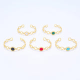 Roman Numerals Bracelet Gold Color Zircon Hollow-Out Bangle