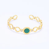 Roman Numerals Bracelet Gold Color Zircon Hollow-Out Bangle
