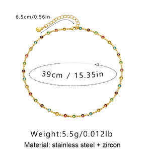 Colorful Bead Chain Choker Necklace for Women