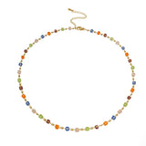 Colorful Bead Chain Choker Necklace for Women