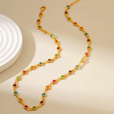 Colorful Bead Chain Choker Necklace for Women