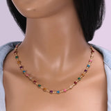 Colorful Bead Chain Choker Necklace for Women