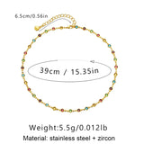 Colorful Bead Chain Choker Necklace for Women