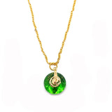 Crystal Faceted Pendant Necklace 14mm Hollow Rose Charm Stained Glass Jewelry