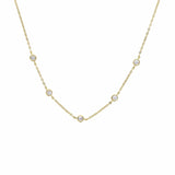 925 Sterling Silver Cz Station Short Layer Choker for Girls