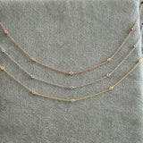 925 Sterling Silver Cz Station Short Layer Choker for Girls