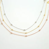 925 Sterling Silver Cz Station Short Layer Choker for Girls
