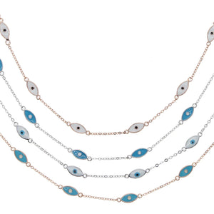 925 Silver Evil Eye Necklace for Girlfriend