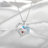 Delicate Dolphin Engraved Name Necklace Heart Pendant Christmas for Mom