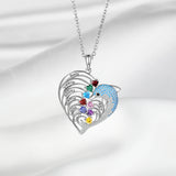 Delicate Dolphin Engraved Name Necklace Heart Pendant Christmas for Mom
