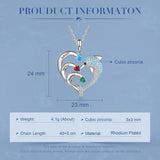 Delicate Dolphin Engraved Name Necklace Heart Pendant Christmas for Mom