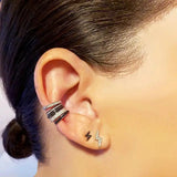Delicate Micro Pave CZ Circle Cuff 925 Silver Ear Cuff