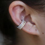 Delicate Micro Pave CZ Circle Cuff 925 Silver Ear Cuff