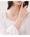 Delicate 925 Silver Star Pendant Necklace Mother of Pearl Jewelry