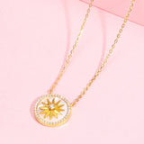Delicate 925 Silver Star Pendant Necklace Mother of Pearl Jewelry