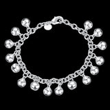 Delicate Five Hearts Women Bracelet 925 Sterling Silver Jewelry Snake Chain