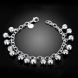 Delicate Five Hearts Women Bracelet 925 Sterling Silver Jewelry Snake Chain