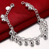 Delicate Five Hearts Women Bracelet 925 Sterling Silver Jewelry Snake Chain