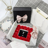 Eternal Life Rose Box Magnetic Square Double Door Bowknot Packaging
