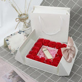 Eternal Life Rose Box Magnetic Square Double Door Bowknot Packaging