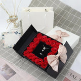 Eternal Life Rose Box Magnetic Square Double Door Bowknot Packaging