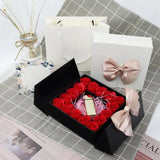 Eternal Life Rose Box Magnetic Square Double Door Bowknot Packaging