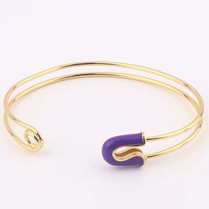 Enamel Pin Bracelet 18K Plated Bangles for Women