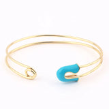 Enamel Pin Bracelet 18K Plated Bangles for Women