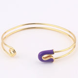 Enamel Pin Bracelet 18K Plated Bangles for Women